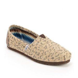 Toms Classics Tan Snow Leopard Slip On Shoes